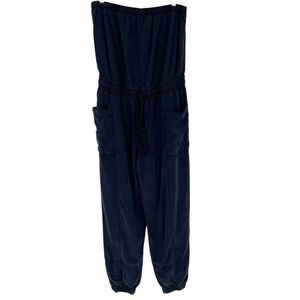 Anthropologie On The Road Tencel Strapless Jumpsuit Jogger Blue Women Medium‎